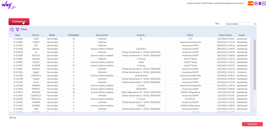 Configurador comercial