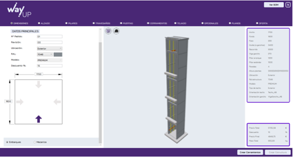 Configurador de estructuras modulares para ascensores